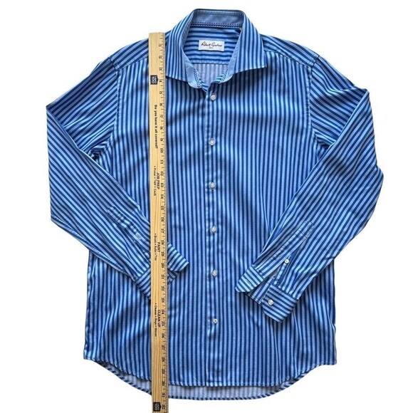 Robert Graham Long Sleeve Button Down Shirt Size 16.5 42 Blue Striped - Picture 10 of 14